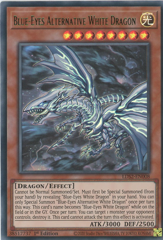 LDS2-EN008 - Blue-Eyes Alternative White Dragon - Green Ultra Rare - Effect Monster - Legendary Duelists Season 2