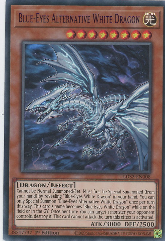 LDS2-EN008 - Blue-Eyes Alternative White Dragon - Purple Ultra Rare - Effect Monster - Legendary Duelists Season 2