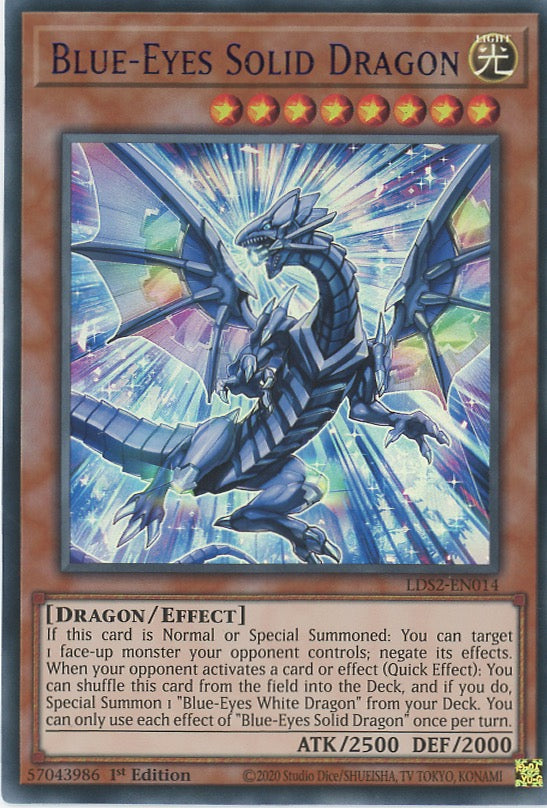 LDS2-EN014 - Blue-Eyes Solid Dragon - Blue Ultra Rare - Effect Monster - Legendary Duelists Season 2