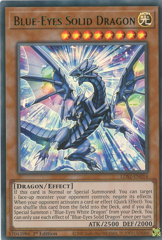 LDS2-EN014 - Blue-Eyes Solid Dragon - Green Ultra Rare - Effect Monster - Legendary Duelists Season 2