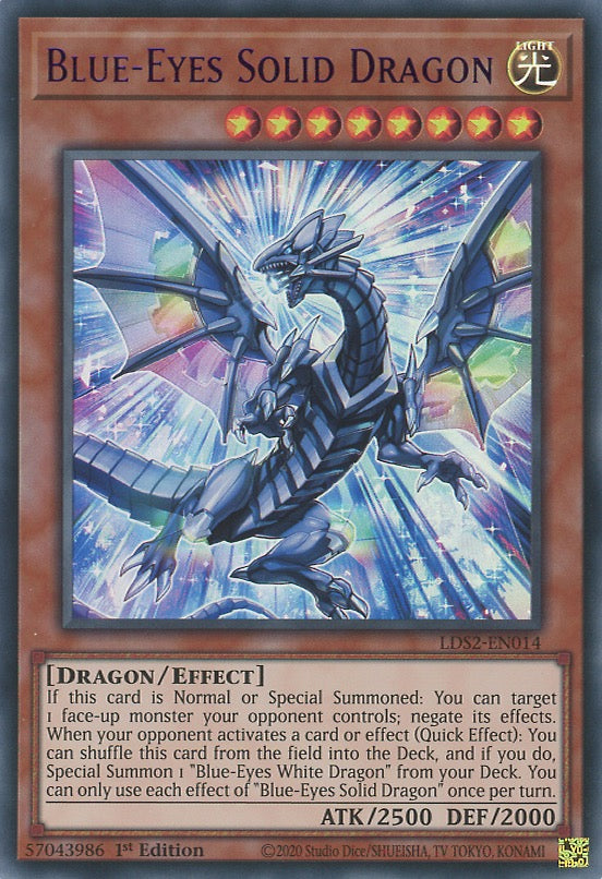 LDS2-EN014 - Blue-Eyes Solid Dragon - Purple Ultra Rare - Effect Monster - Legendary Duelists Season 2