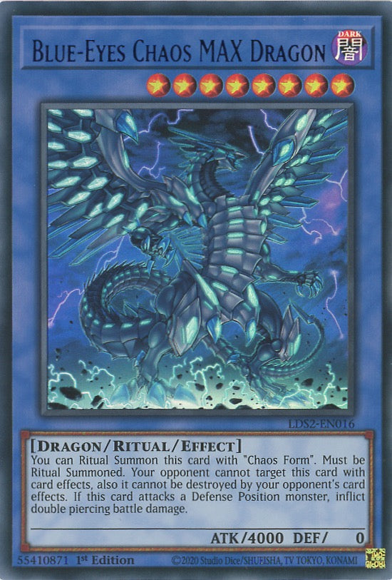 LDS2-EN016 - Blue-Eyes Chaos MAX Dragon - Blue Ultra Rare - Effect Ritual Monster - Legendary Duelists Season 2