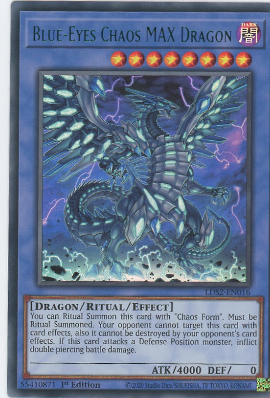 LDS2-EN016 - Blue-Eyes Chaos MAX Dragon - Green Ultra Rare - Effect Ritual Monster - Legendary Duelists Season 2