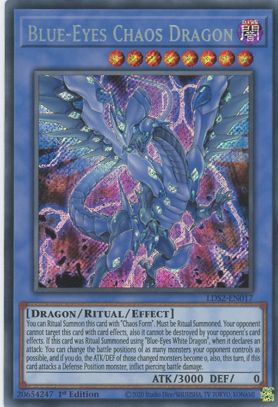 LDS2-EN017 - Blue-Eyes Chaos Dragon - Secret Rare - Effect Ritual Monster - Legendary Duelists Season 2