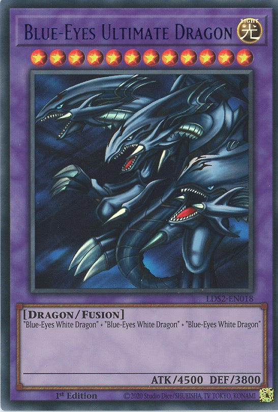 LDS2-EN018 - Blue-Eyes Ultimate Dragon - Blue Ultra Rare - Fusion Monster - Legendary Duelists Season 2