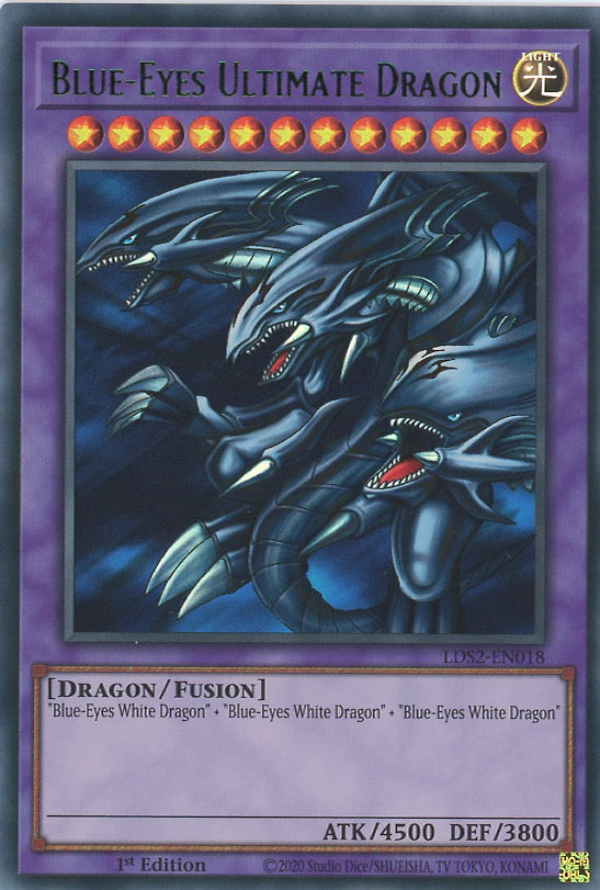 LDS2-EN018 - Blue-Eyes Ultimate Dragon - Green Ultra Rare - Fusion Monster - Legendary Duelists Season 2