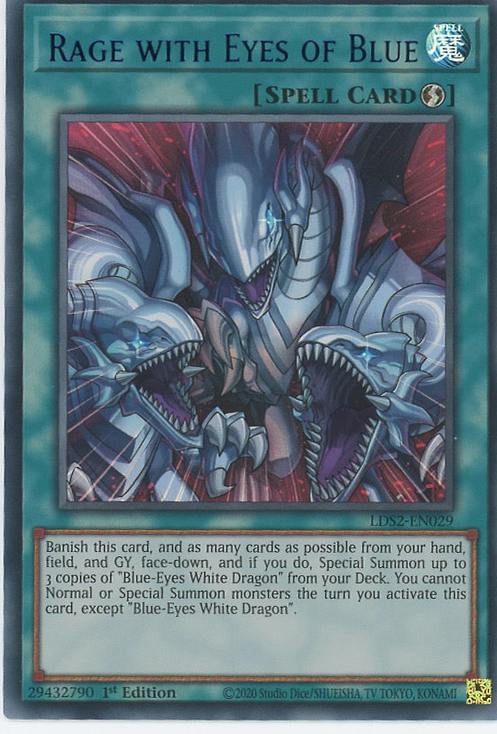 LDS2-EN029 - Rage with Eyes of Blue - Blue Ultra Rare - Quick-Play Spell - Legendary Duelists Season 2