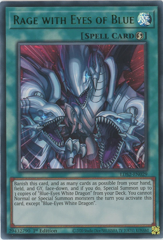 LDS2-EN029 - Rage with Eyes of Blue - Green Ultra Rare - Quick-Play Spell - Legendary Duelists Season 2