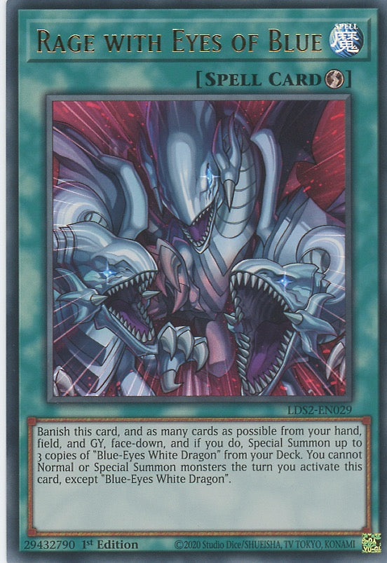 LDS2-EN029 - Rage with Eyes of Blue - Ultra Rare - Quick-Play Spell - Legendary Duelists Season 2