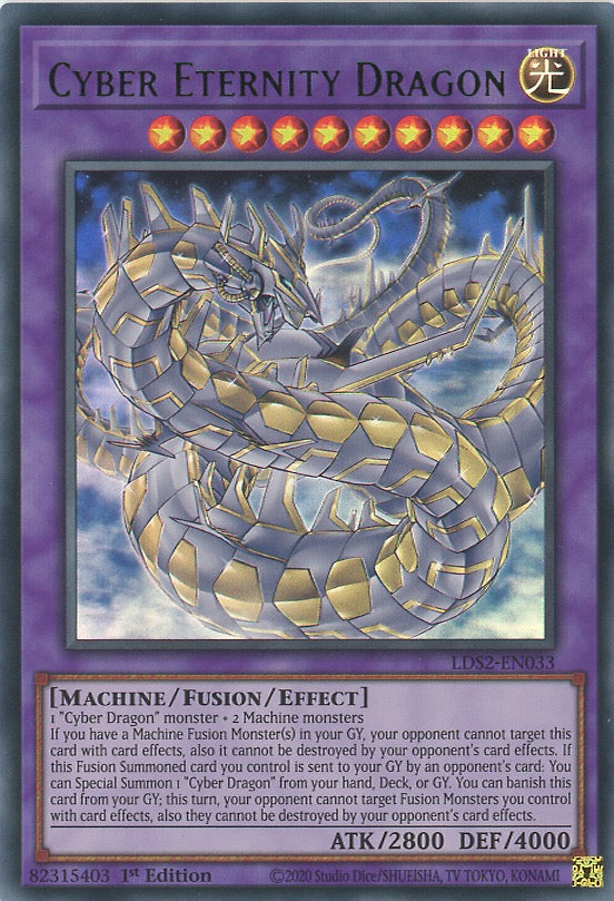 LDS2-EN033 - Cyber Eternity Dragon - Green Ultra Rare - Effect Fusion Monster - Legendary Duelists Season 2