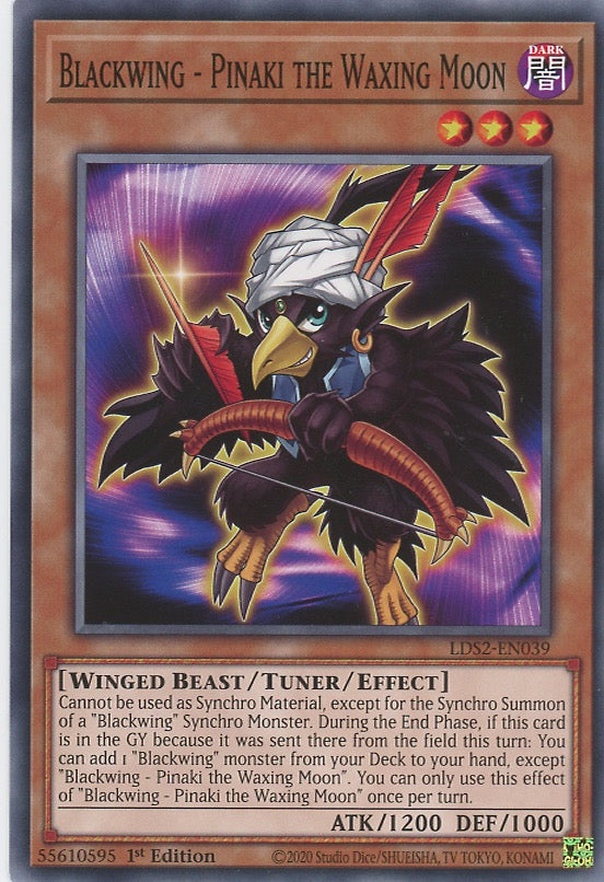 LDS2-EN039 - Blackwing - Pinaki the Waxing Moon - Common - Effect Tuner monster - Legendary Duelists Season 2