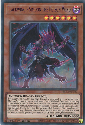 LDS2-EN040 - Blackwing - Auster the South Wind (Purple) - Ultra Rare - Legendary Duelists: Season 2
