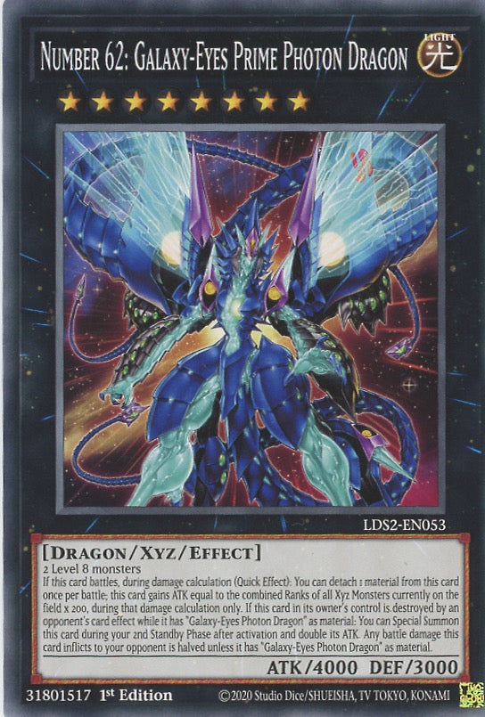 LDS2-EN053 - Number 62: Galaxy-Eyes Prime Photon Dragon - Common - Effect Xyz Monster - Legendary Duelists Season 2