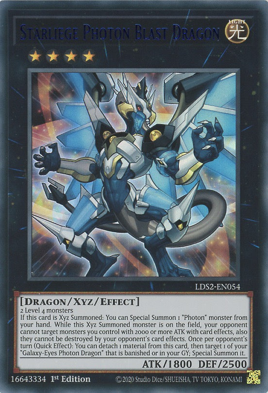 LDS2-EN054 - Starliege Photon Blast Dragon - Blue Ultra Rare - Effect Xyz Monster - Legendary Duelists Season 2