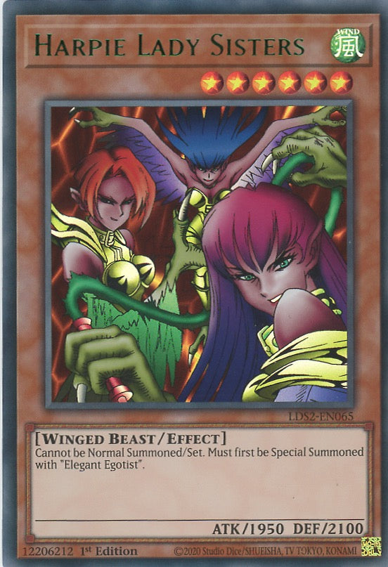 LDS2-EN065 - Harpie Lady Sisters - Green Ultra Rare - Effect Monster - Legendary Duelists Season 2