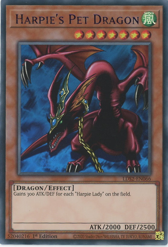 LDS2-EN066 - Harpie's Pet Dragon - Blue Ultra Rare - Effect Monster - Legendary Duelists Season 2