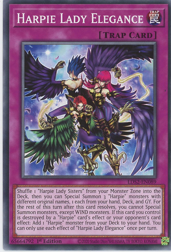 LDS2-EN089 - Harpie Lady Elegance - Common - Normal Trap - Legendary Duelists Season 2