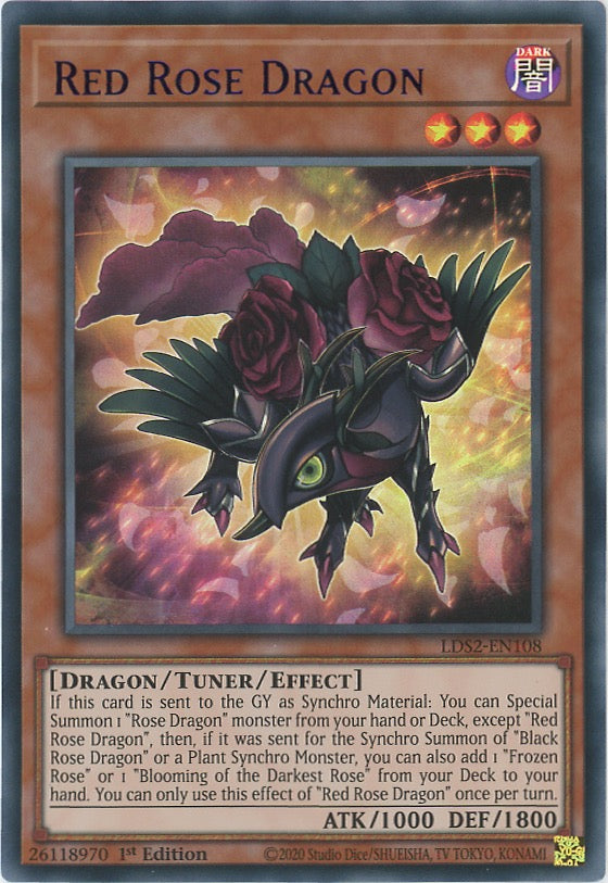 LDS2-EN108 - Red Rose Dragon - Blue Ultra Rare - Effect Tuner monster - Legendary Duelists Season 2