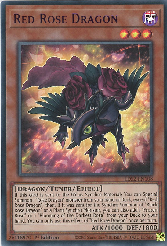 LDS2-EN108 - Red Rose Dragon - Purple Ultra Rare - Effect Tuner monster - Legendary Duelists Season 2