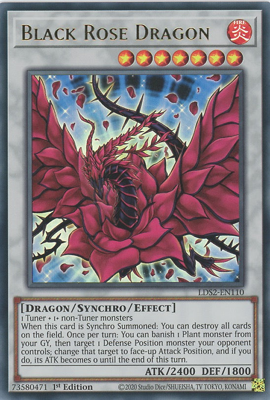 LDS2-EN110 - Black Rose Dragon - Green Ultra Rare - Effect Synchro Monster - Legendary Duelists Season 2