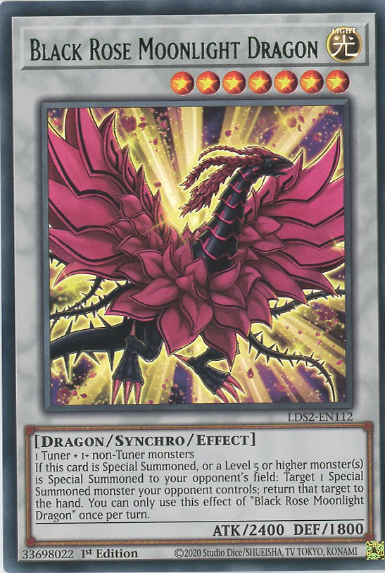 LDS2-EN112 - Black Rose Moonlight Dragon - Green Ultra Rare - Effect Synchro Monster - Legendary Duelists Season 2