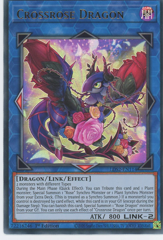 LDS2-EN114 - Crossrose Dragon - Ultra Rare - Effect Link Monster - Legendary Duelists Season 2