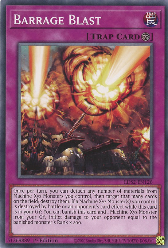 yugioh continuous trap cards LDS2-EN126 - Barrage Blast - Common - Continuous Trap