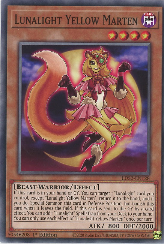 LDS2-EN128 - Lunalight Yellow Marten - Common - Effect Monster - Legendary Duelists Season 2