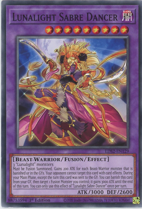 LDS2-EN129 - Lunalight Sabre Dancer - Common - Effect Fusion Monster - Legendary Duelists Season 2