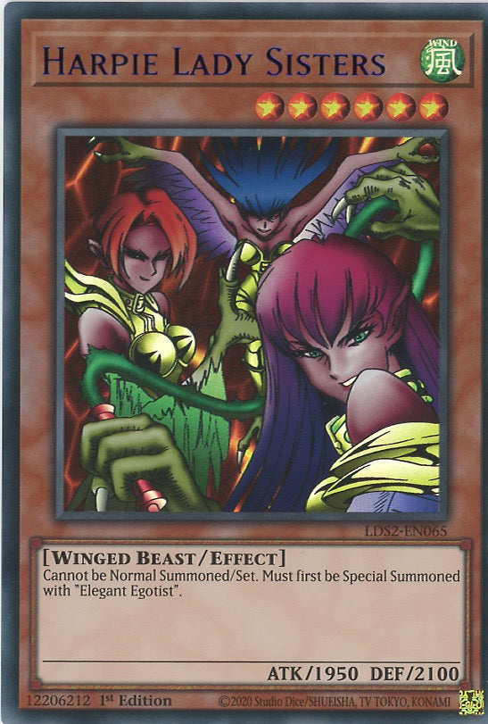 LDS2-EN065 - Harpie Lady Sisters - Blue Ultra Rare - Effect Monster - Legendary Duelists Season 2