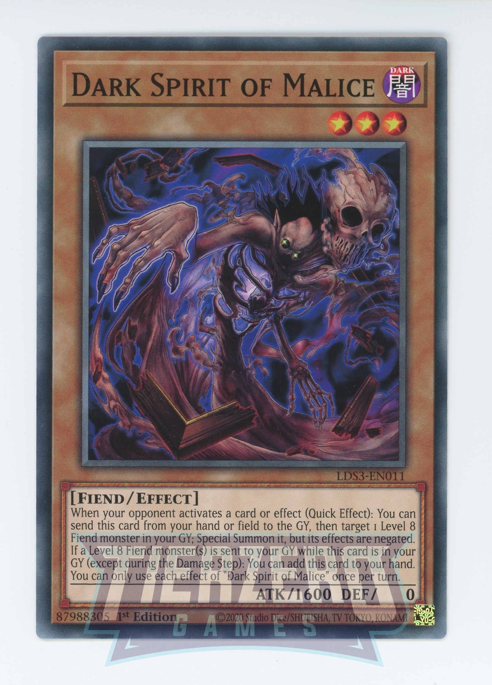 LDS3-EN011 - Dark Spirit of Malice - Common - Effect Monster - Legendary Duelists Season 3