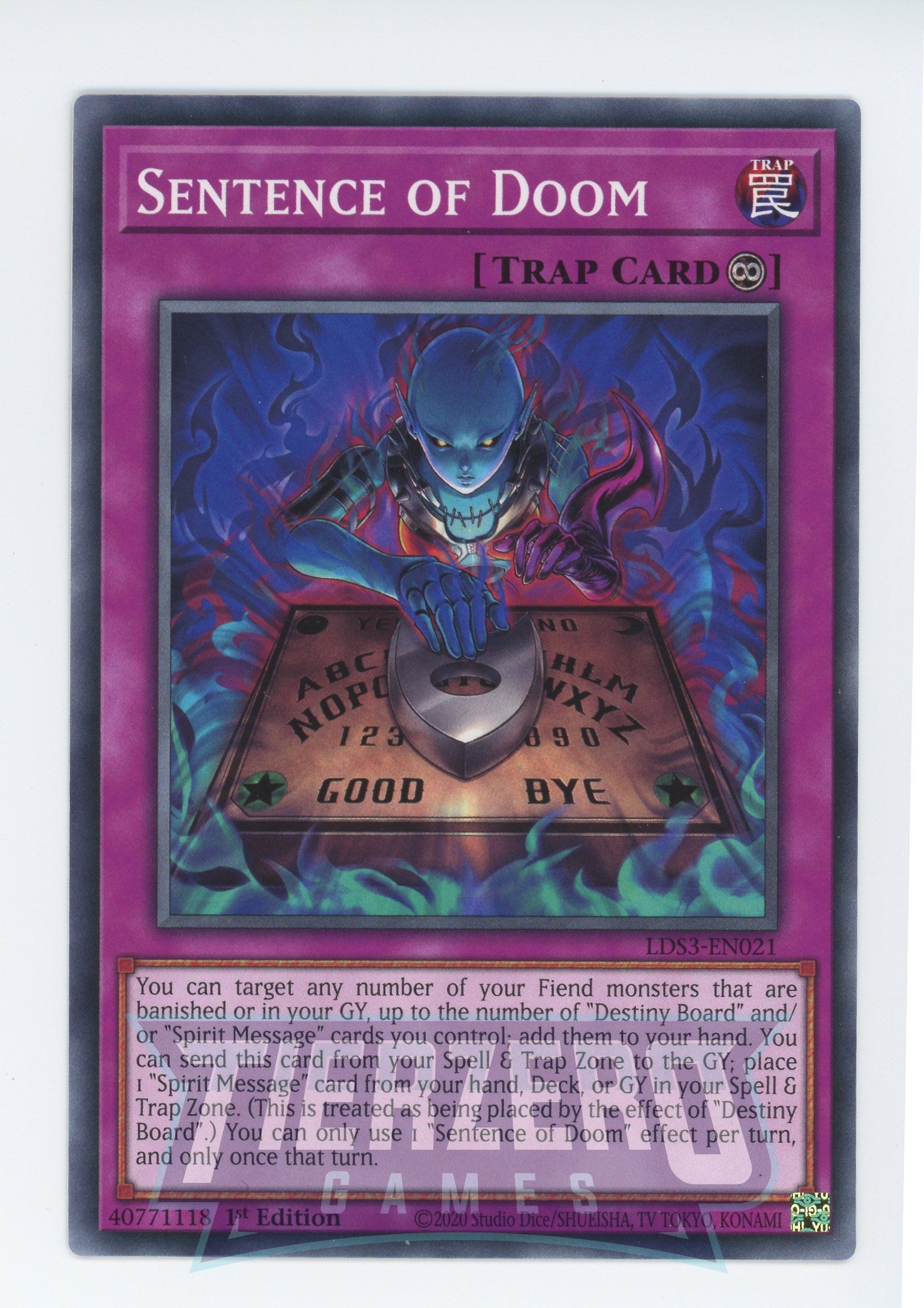 LDS3-EN021 - Sentence of Doom - Common - Continuous Trap - Legendary Duelists Season 3