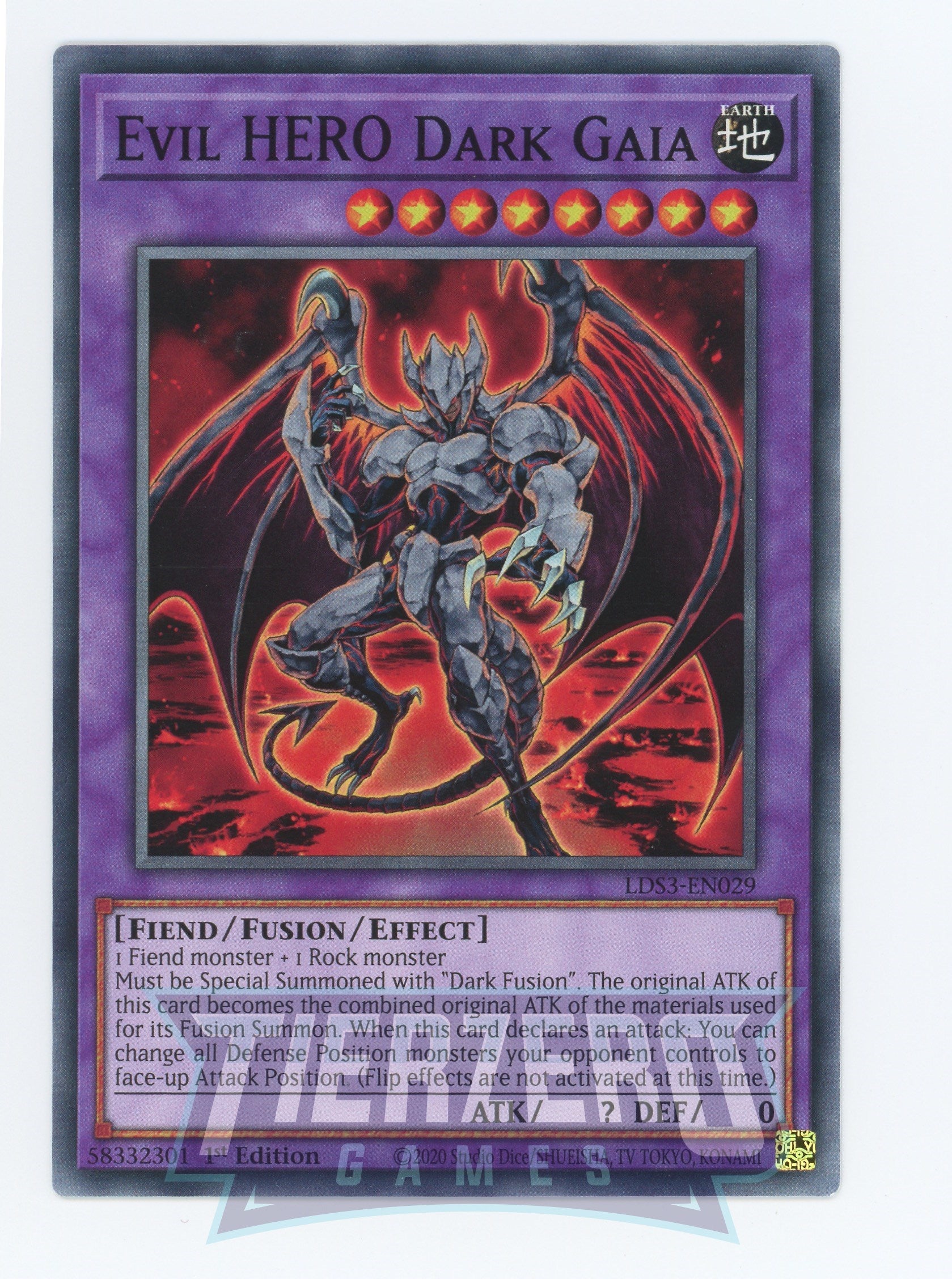 LDS3-EN029 - Evil HERO Dark Gaia - Common - Effect Fusion Monster - Legendary Duelists Season 3