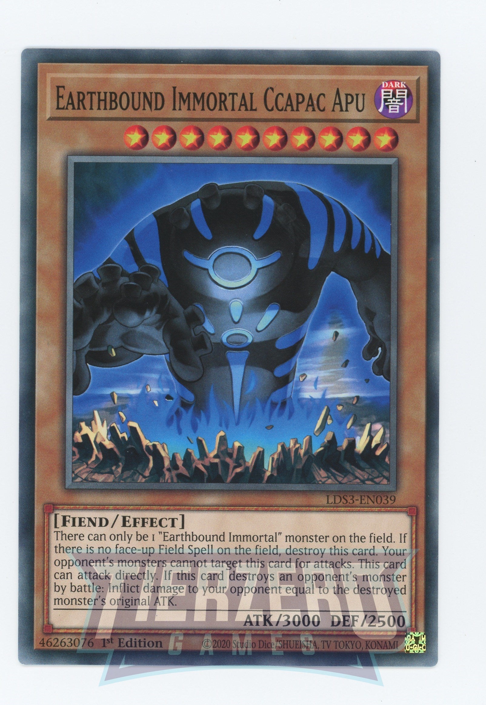 LDS3-EN039 - Earthbound Immortal Ccapac Apu - Common - Effect Monster - Legendary Duelists Season 3