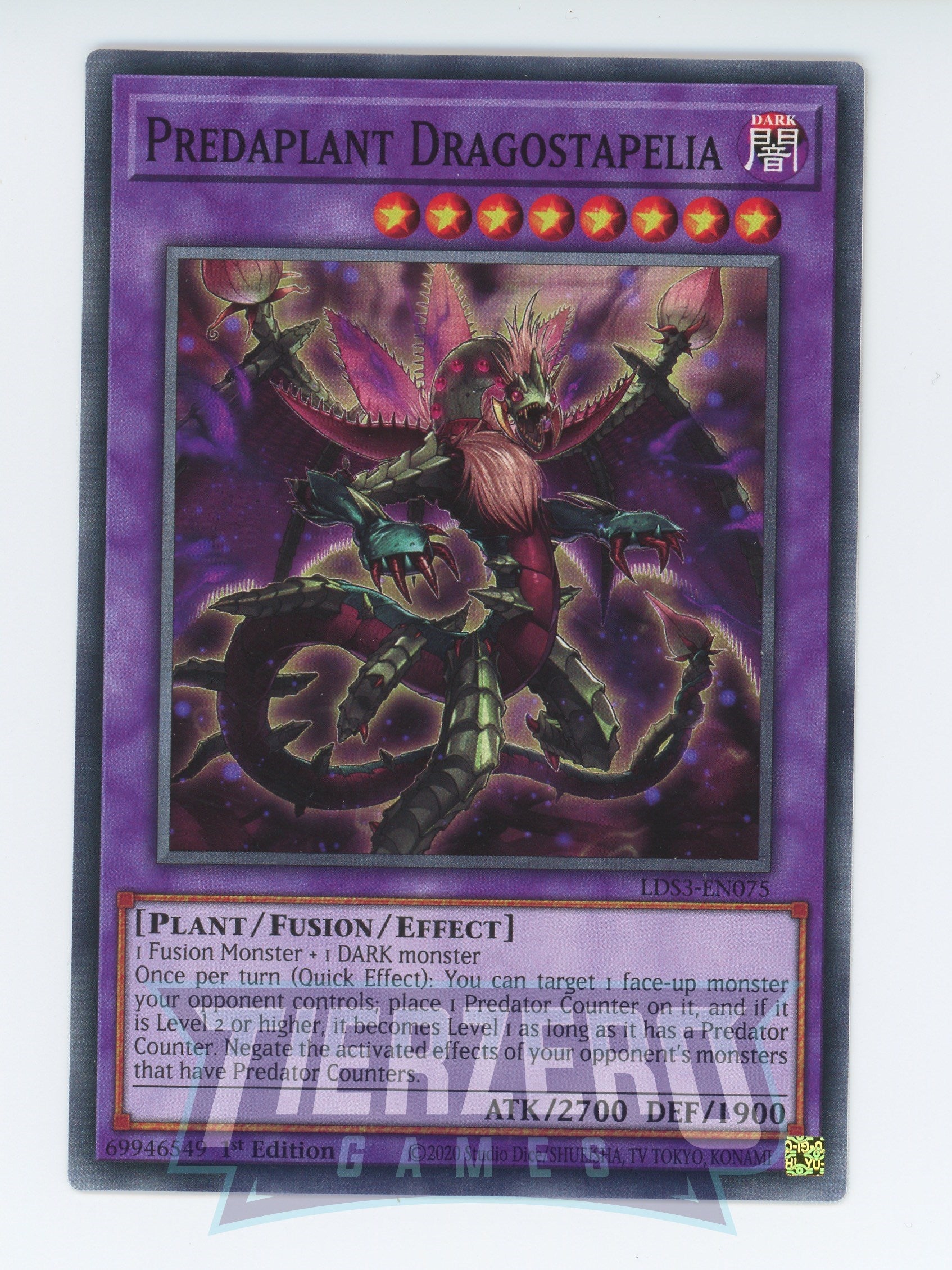 LDS3-EN075 - Predaplant Dragostapelia - Common - Effect Fusion Monster - Legendary Duelists Season 3