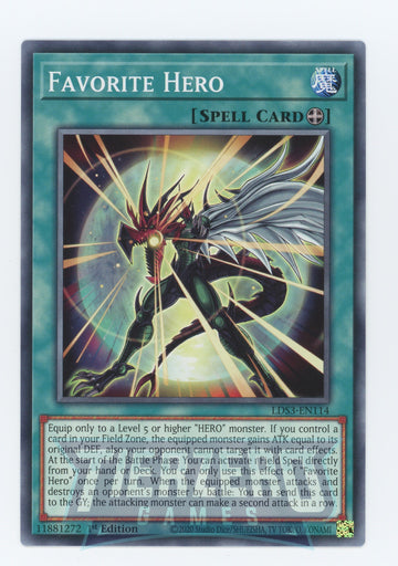 LDS3-EN114 - Favorite Hero - Common - Legendary Duelists: Season 3