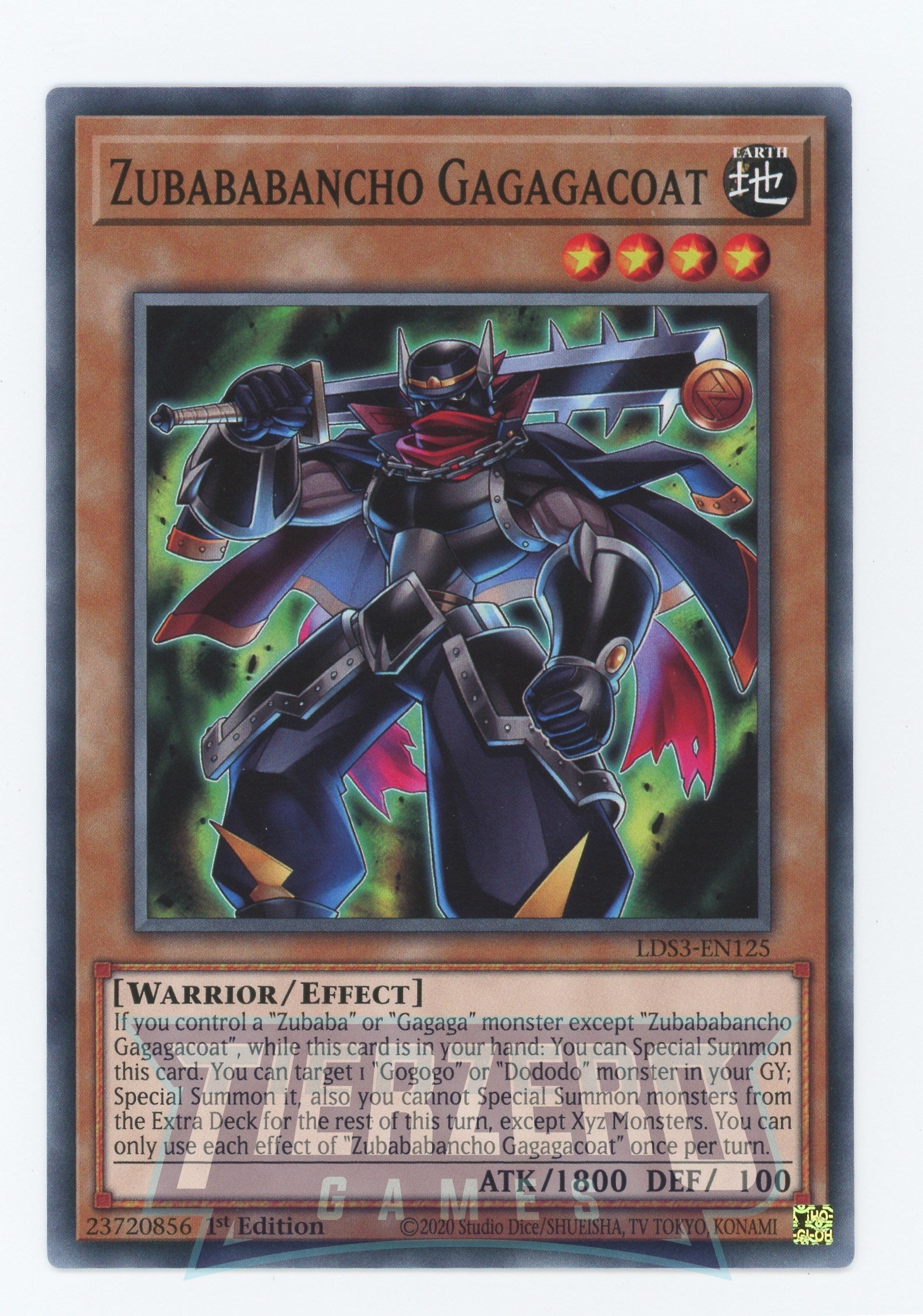 LDS3-EN125 - Zubababancho Gagagacoat - Common - Effect Monster - Legendary Duelists Season 3