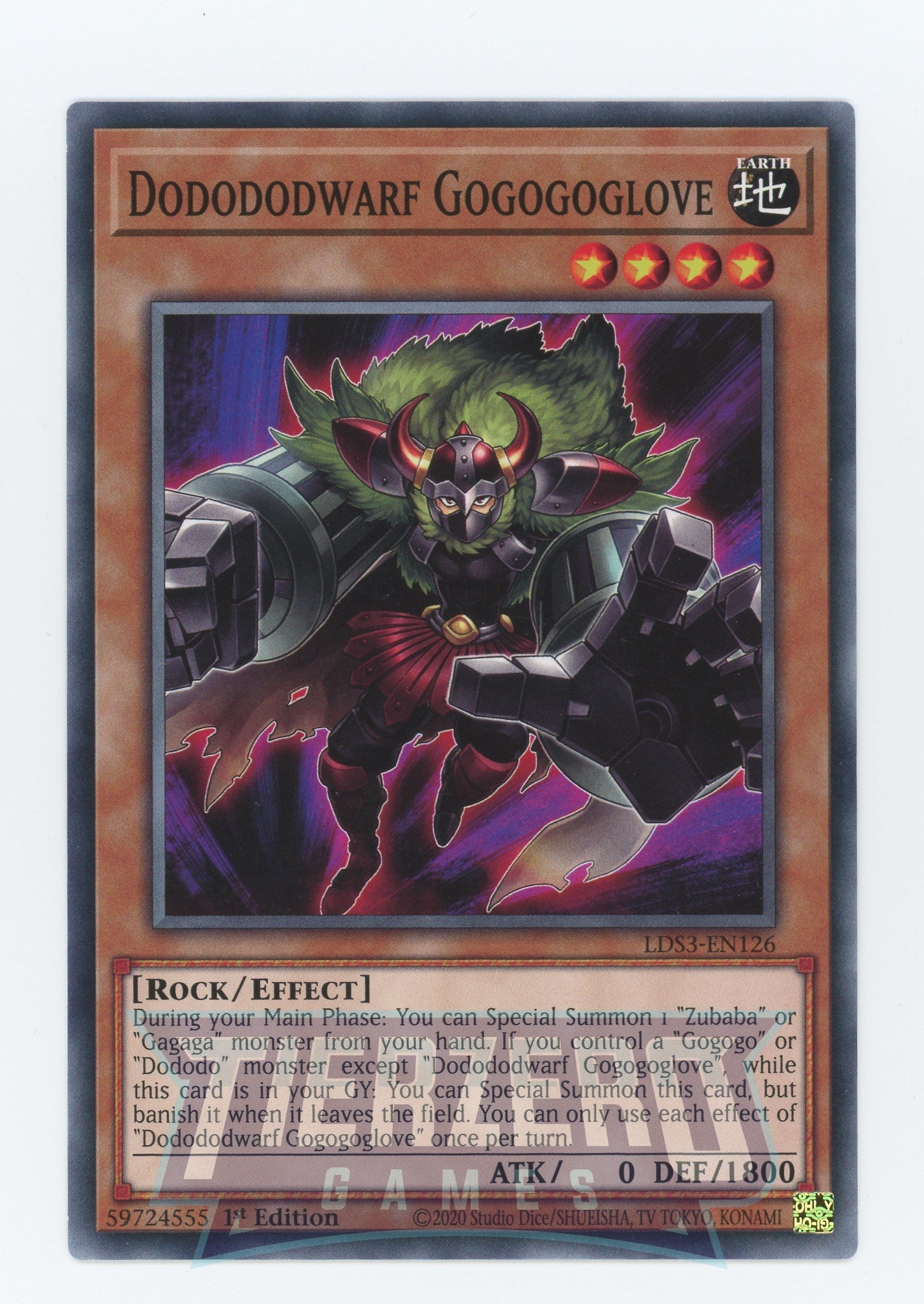 LDS3-EN126 - Dodododwarf Gogogoglove - Common - Effect Monster - Legendary Duelists Season 3