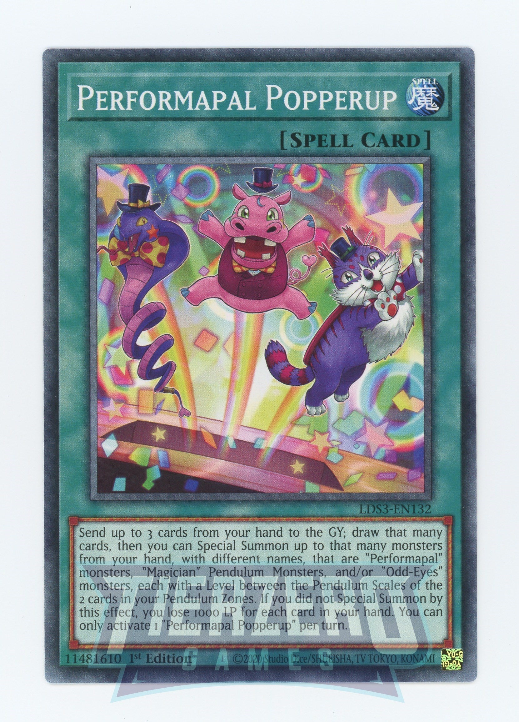 LDS3-EN132 - Performapal Popperup - Common - Normal Spell - Legendary Duelists Season 3