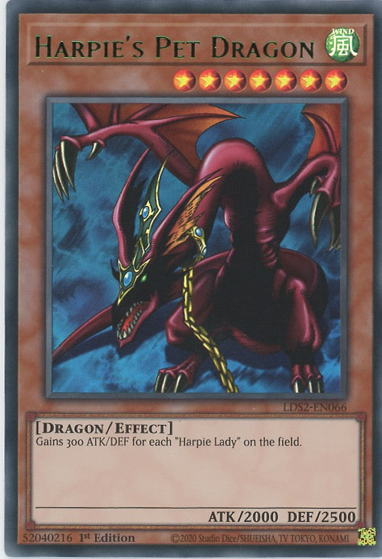 LDS2-EN066 - Harpie's Pet Dragon - Green Ultra Rare - Effect Monster - Legendary Duelists Season 2