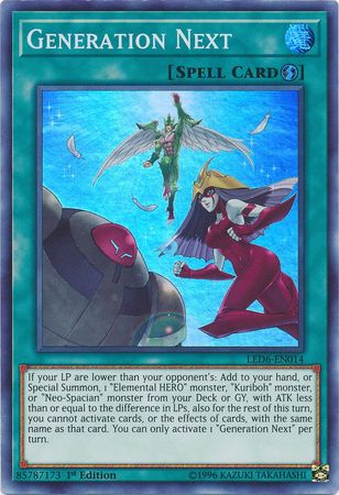 LED6-EN014 - Generation Next - Super Rare - Quick-Play Spell - Legendary Duelists 6 Magical Hero