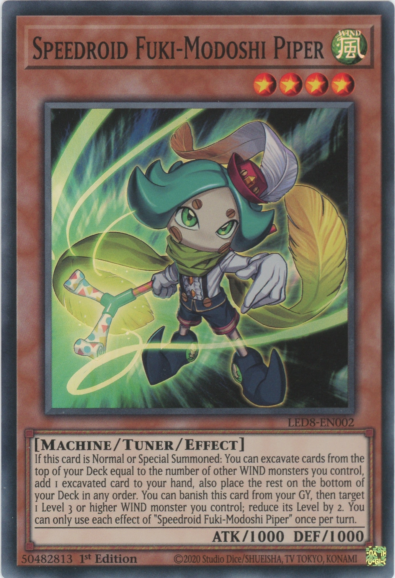 LED8-EN002 - Speedroid Fuki-Modoshi Piper - Super Rare - Effect Tuner monster - Legendary Duelists 8 Synchro Storm