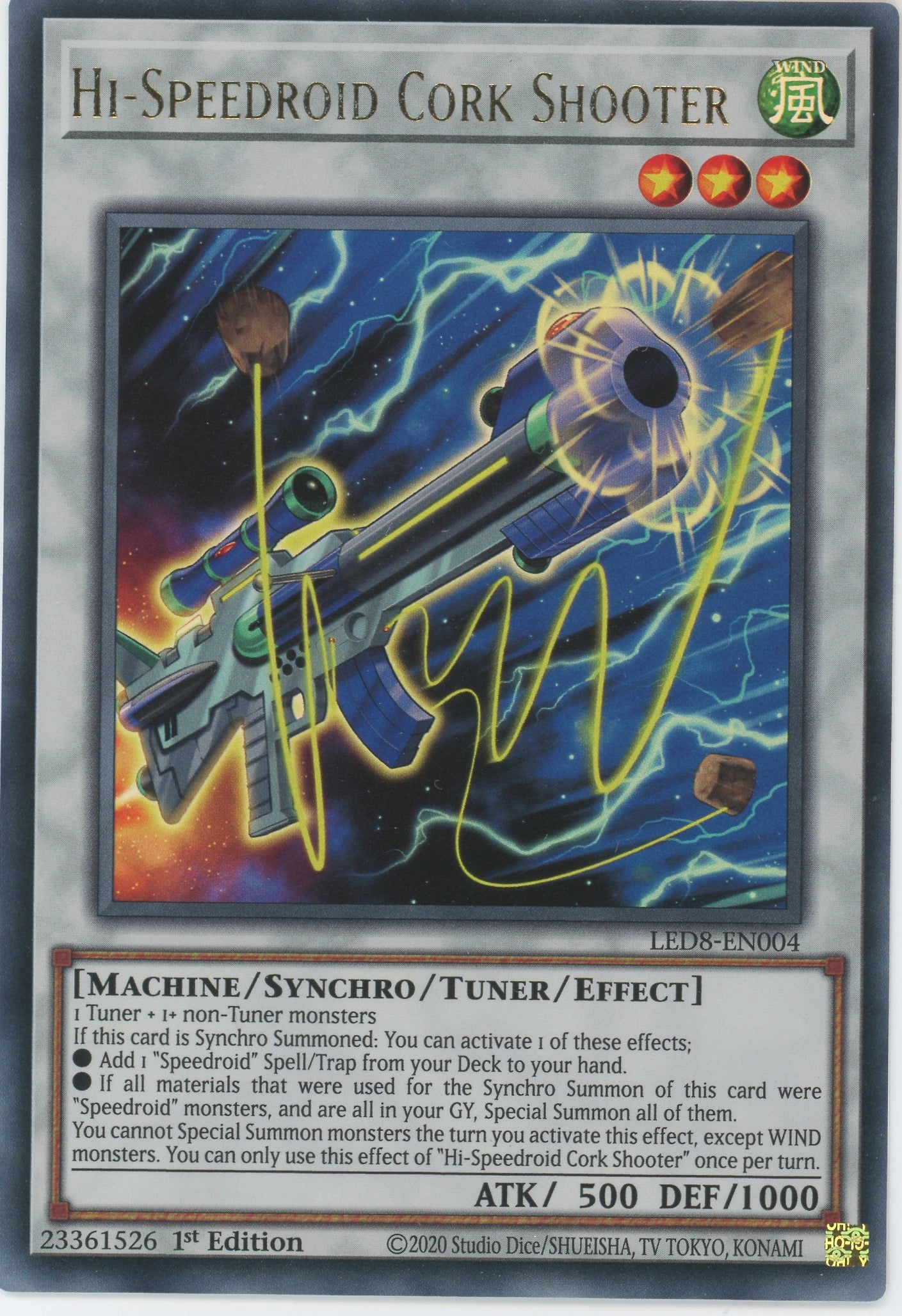 LED8-EN004 - Hi-Speedroid Cork Shooter - Ultra Rare - Effect Tuner Synchro Monster - Legendary Duelists 8 Synchro Storm