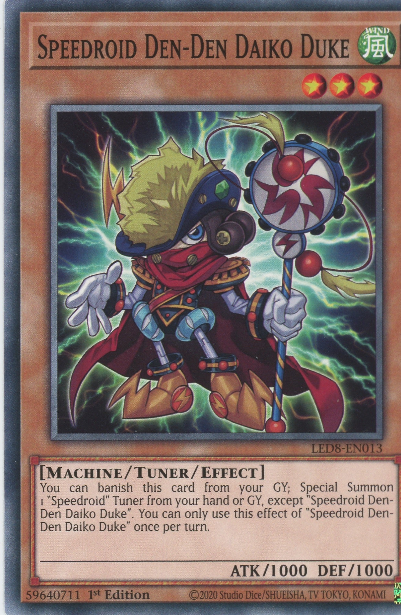 LED8-EN013 - Speedroid Den-Den Daiko Duke - Common - Effect Tuner monster - Legendary Duelists 8 Synchro Storm