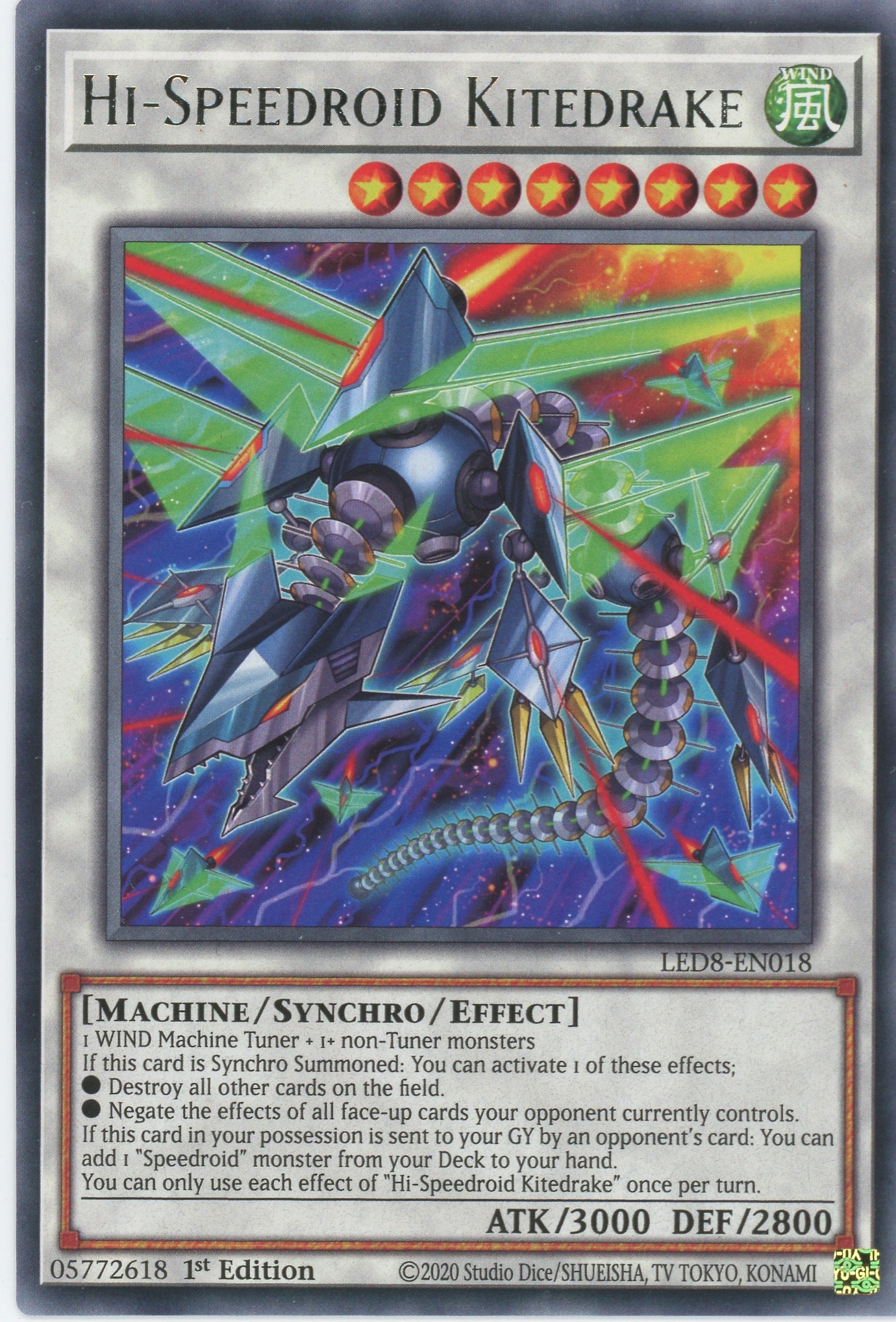 LED8-EN018 - Hi-Speedroid Kitedrake - Rare - Effect Synchro Monster - Legendary Duelists 8 Synchro Storm