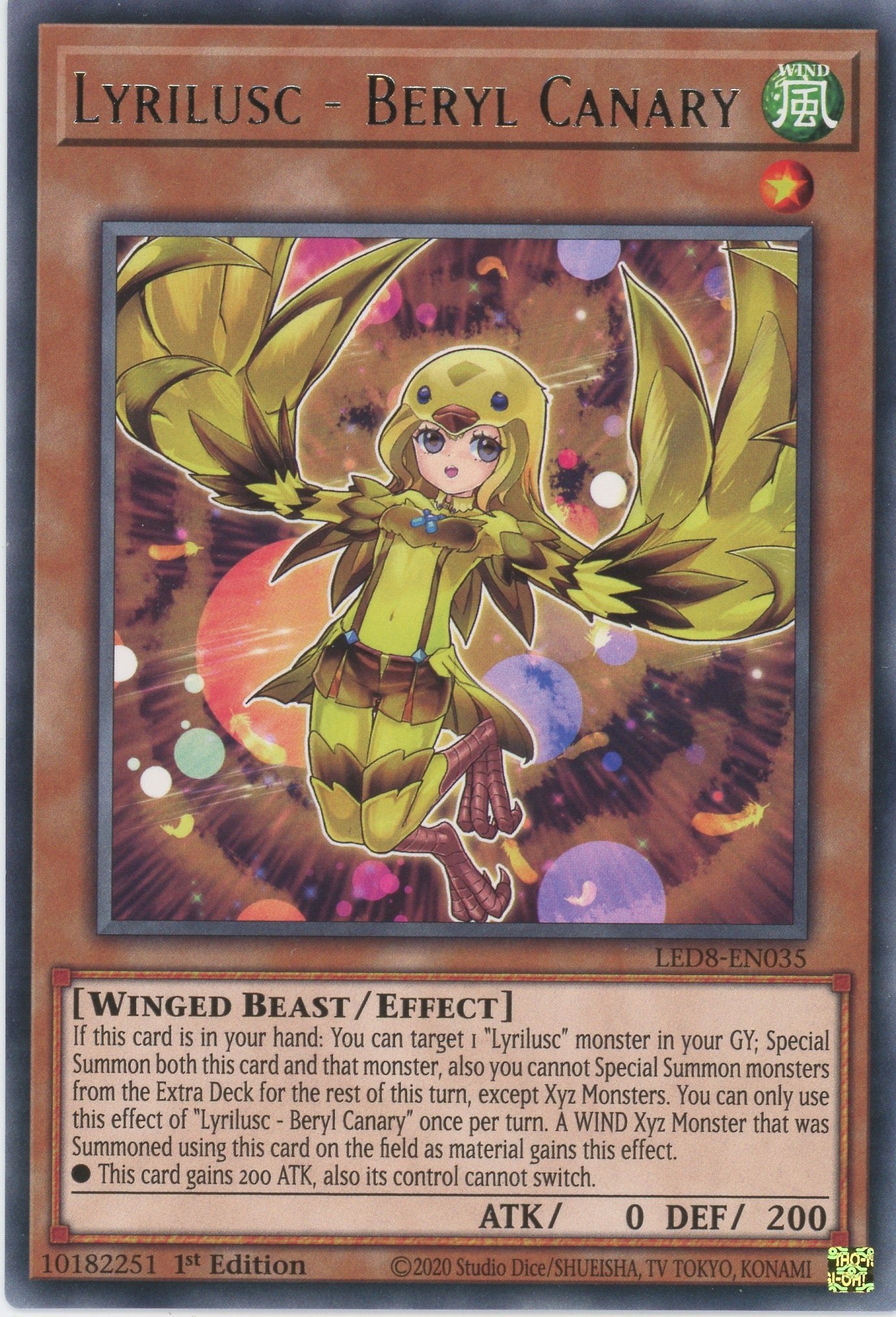 LED8-EN035 - Lyrilusc - Beryl Canary - Rare - Effect Monster - Legendary Duelists 8 Synchro Storm