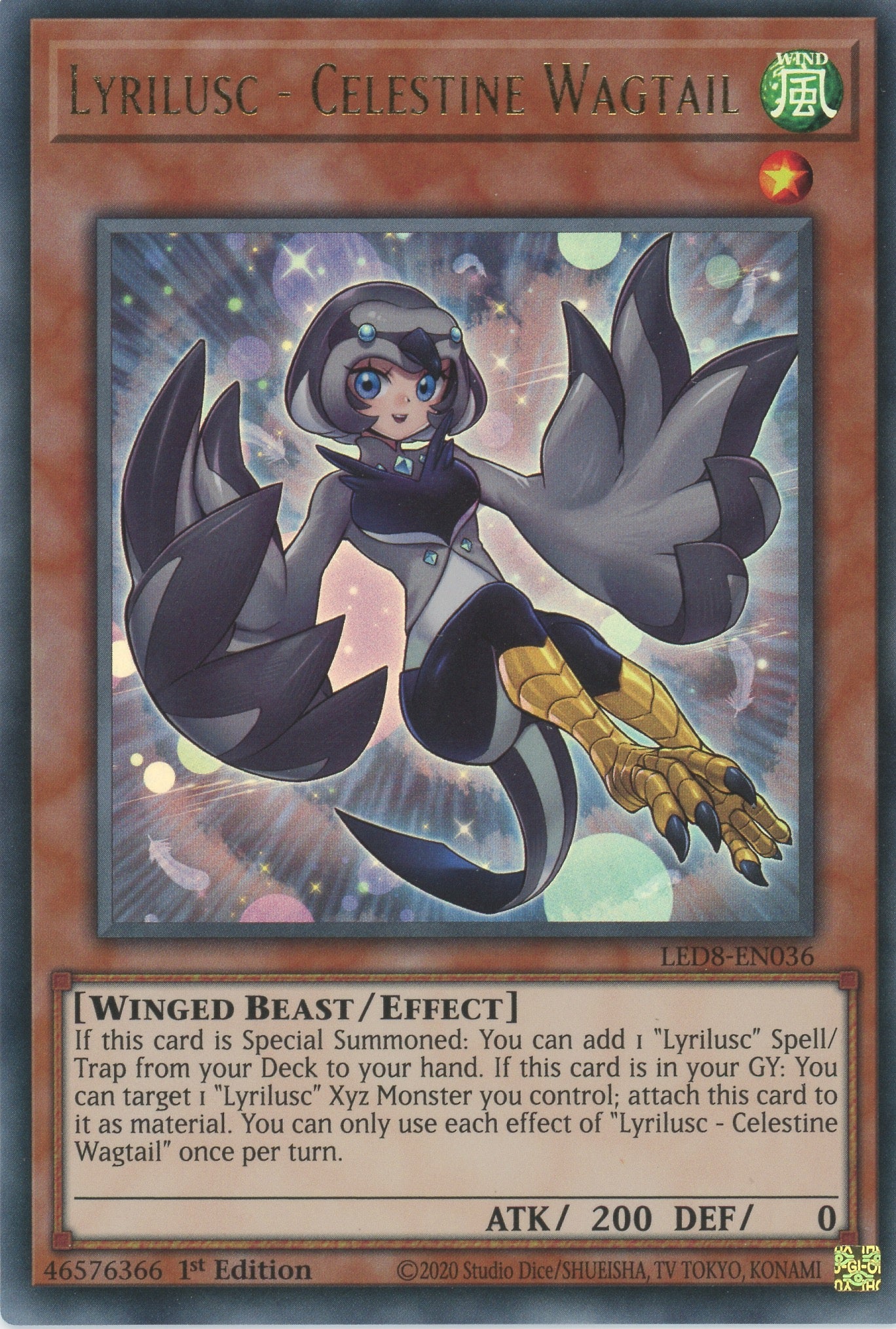 LED8-EN036 - Lyrilusc - Celestine Wagtail - Ultra Rare - Effect Monster - Legendary Duelists 8 Synchro Storm