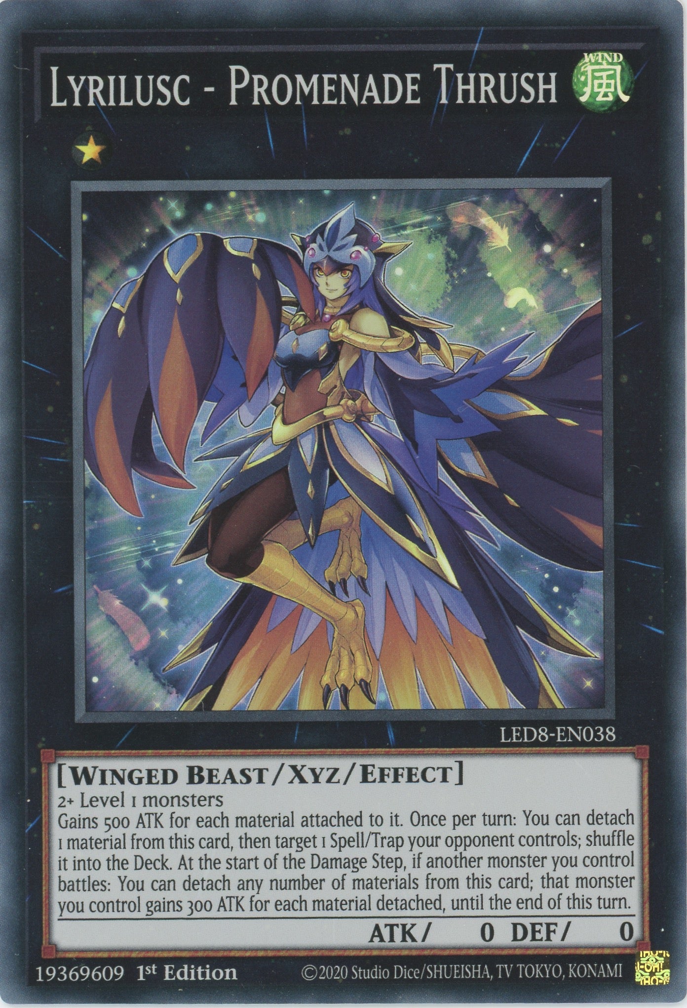 LED8-EN038 - Lyrilusc - Promenade Thrush - Super Rare - Effect Xyz Monster - Legendary Duelists 8 Synchro Storm