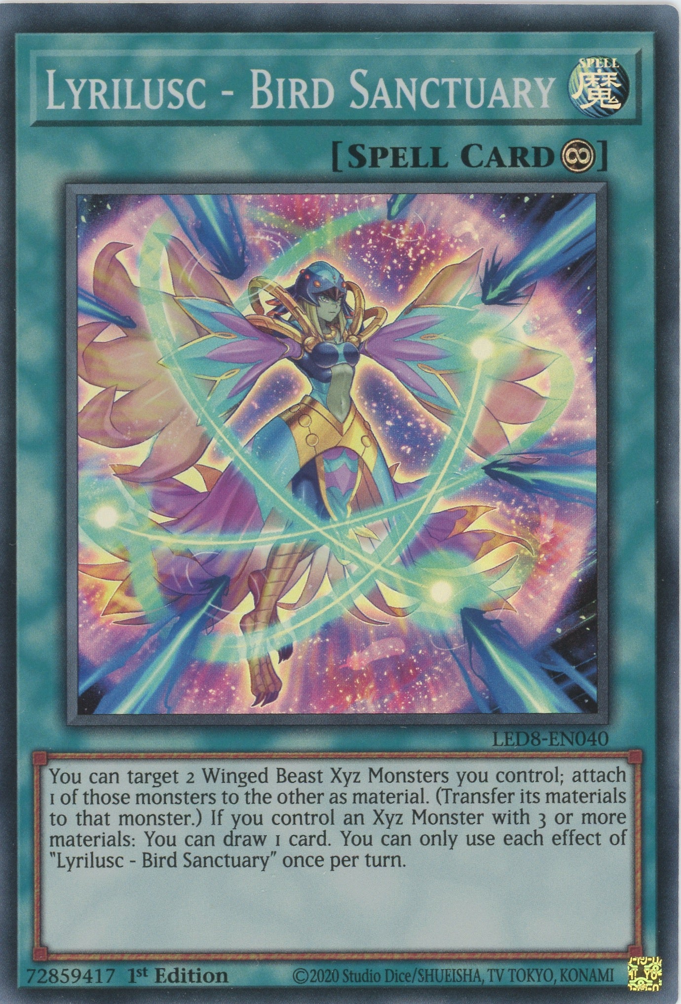 LED8-EN040 - Lyrilusc - Bird Sanctuary - Super Rare - Continuous Spell - Legendary Duelists 8 Synchro Storm