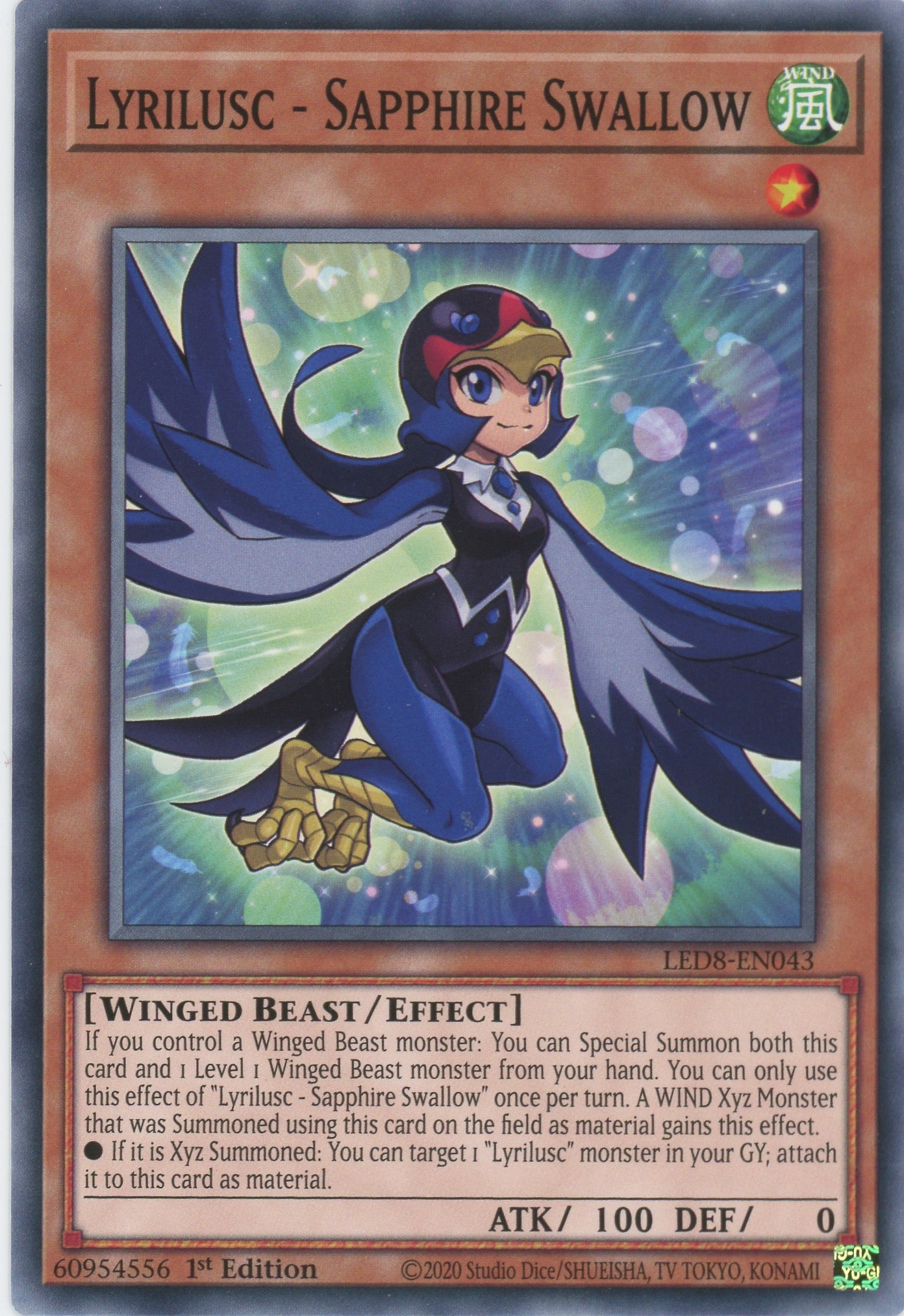 LED8-EN043 - Lyrilusc - Sapphire Swallow - Common - Effect Monster - Legendary Duelists 8 Synchro Storm